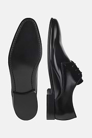 Leather Derby Shoes, Black, hi-res