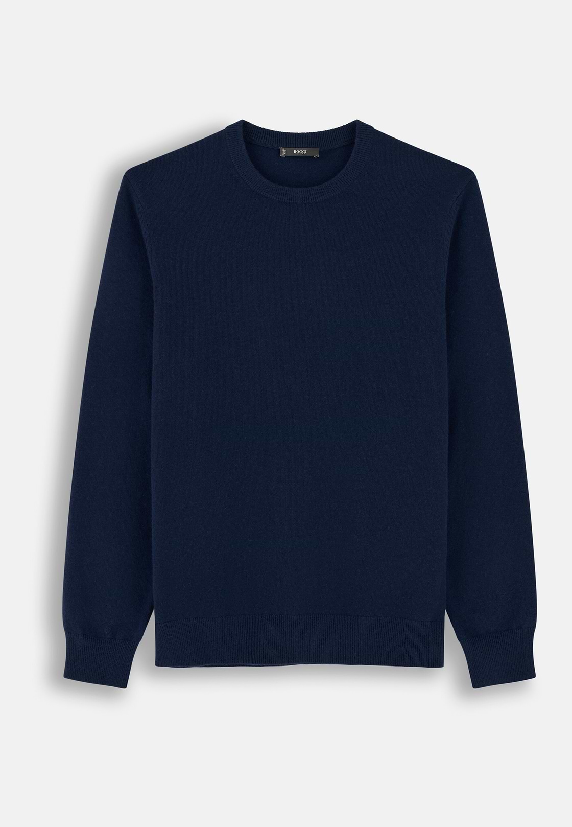Crew Neck Jumper in Cashmere Blend, Navy blue, hi-res, 5
