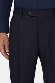 Broek van Wolflanel, Navy blue, thumb, 3