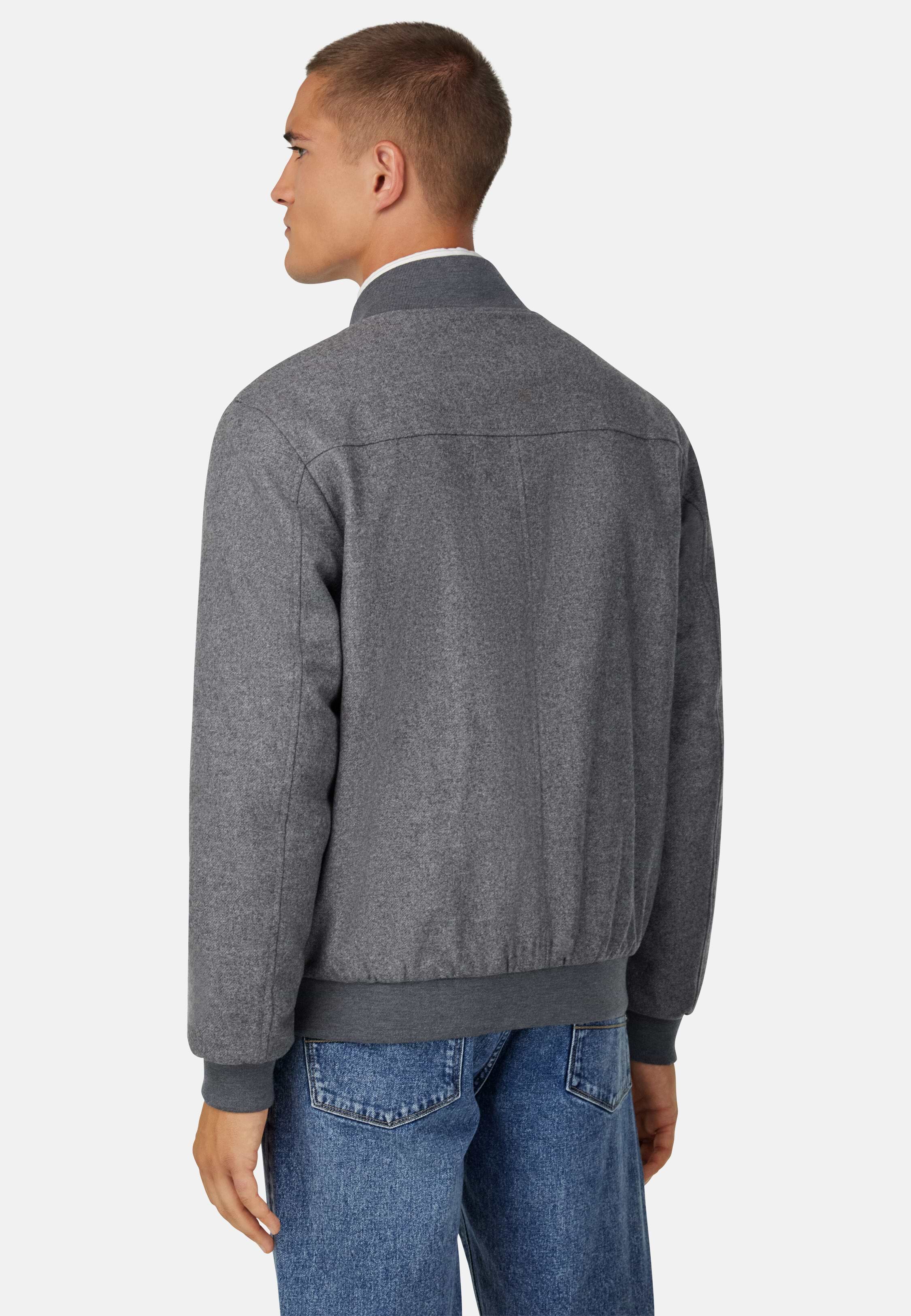 Men's Wool Bomber Jacket, Grey | Boggi Milano