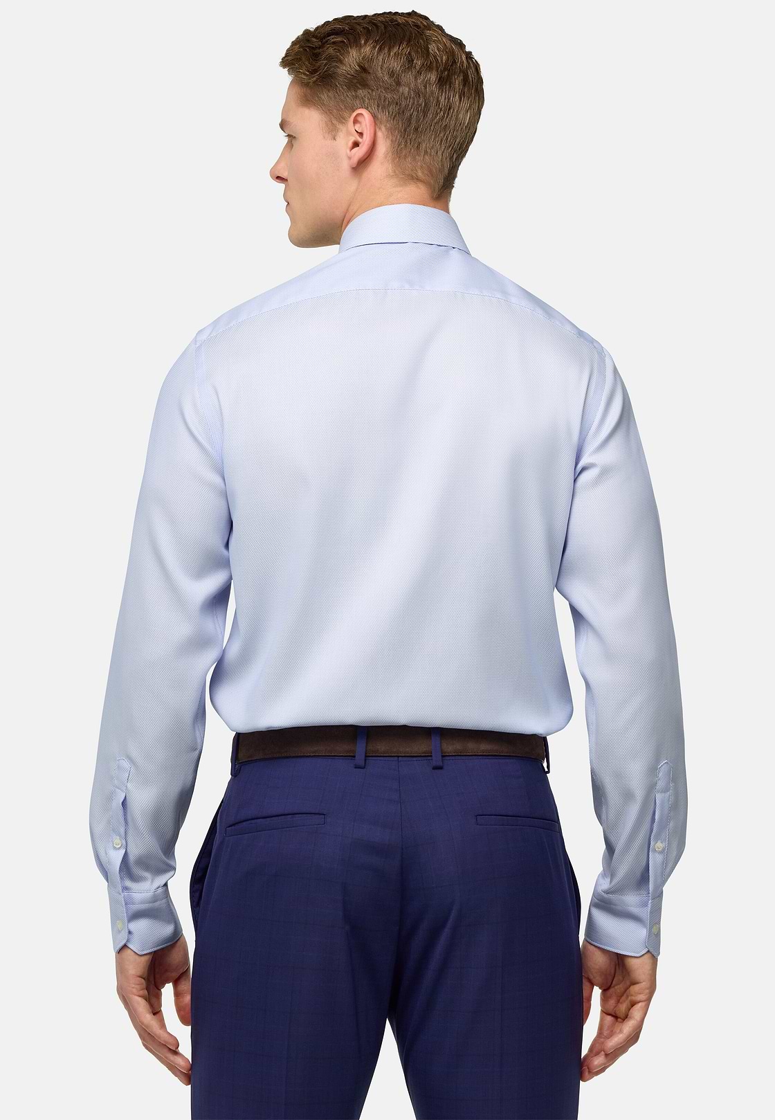 Chemise En Coton Slim Fit, Bleu clair, hi-res