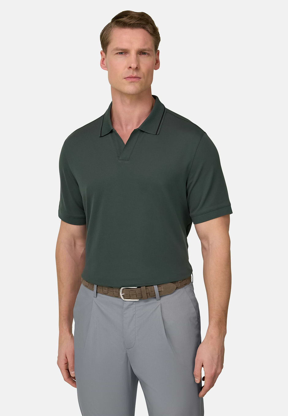 Polo In Piquè Performante con filato S-Cafè®, Verde, hi-res