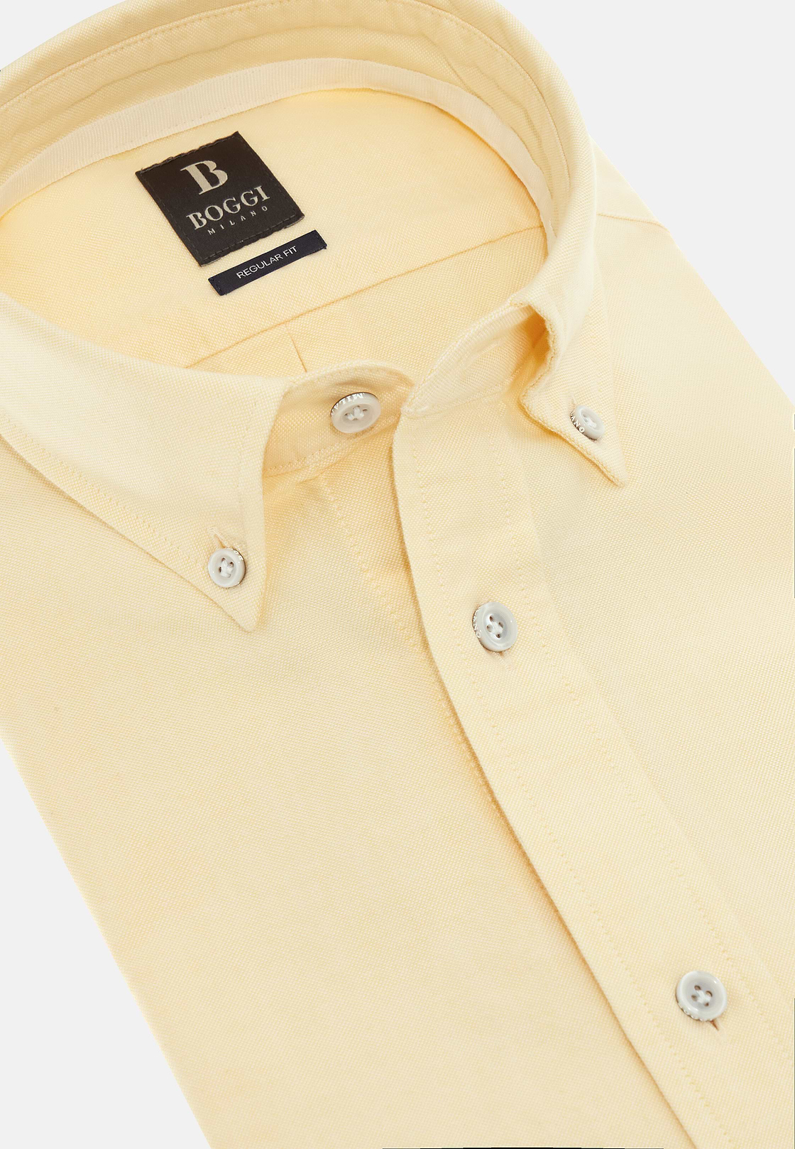 Hemd Aus Oxford-Baumwolle Regular Fit, Gelb, hi-res