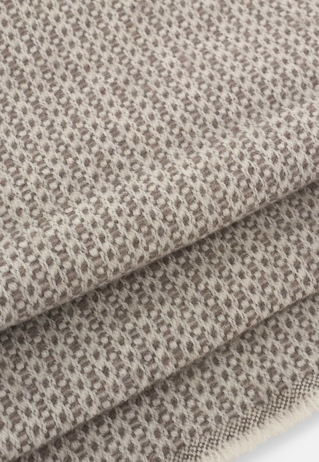 Scarf with Armature Motif in Wool, Sand, hi-res, 3