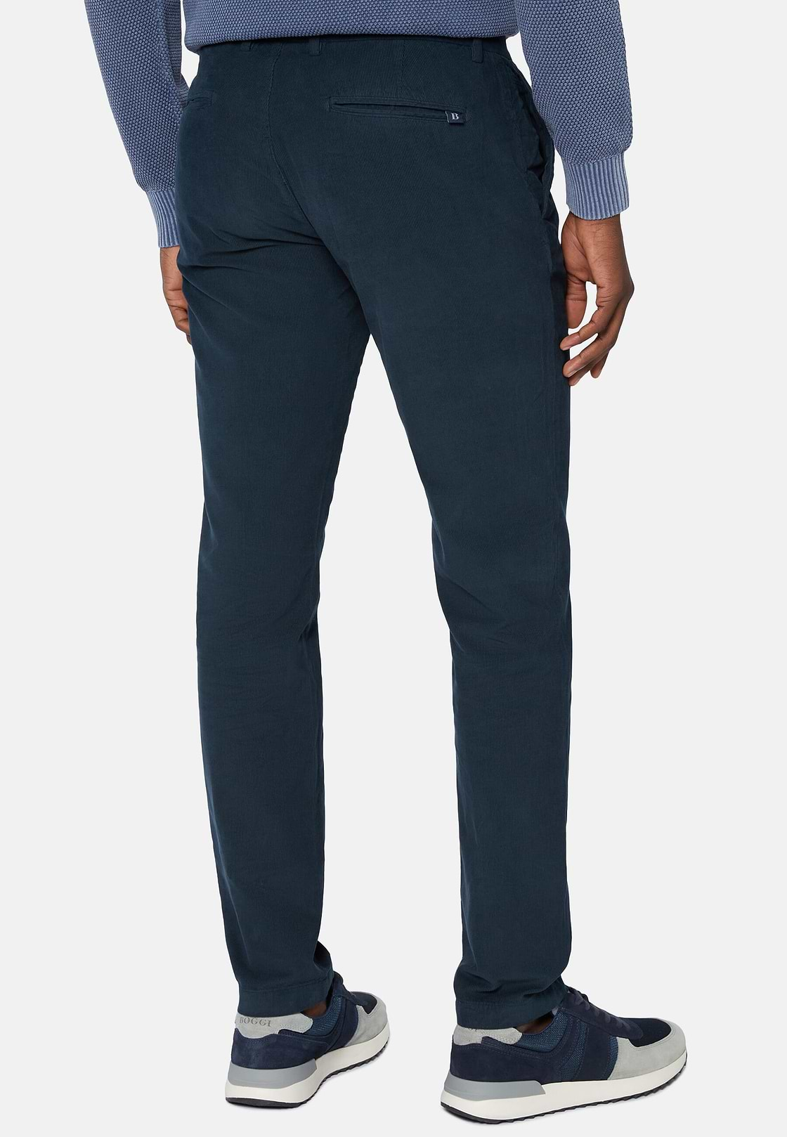 Light Corduroy Trousers, Navy blue, hi-res