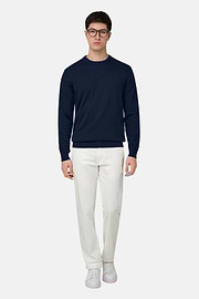 Cotton Crew Neck, Navy blue, thumb, 1