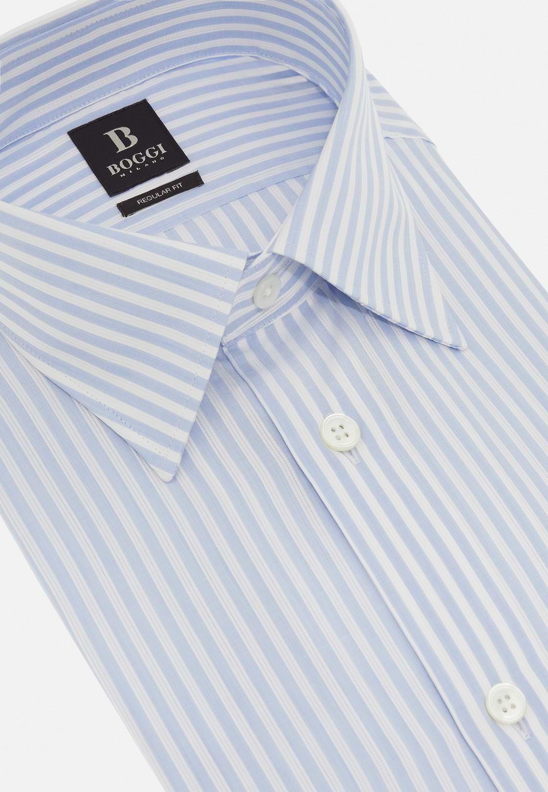Regular Fit Cotton Dobby Shirt, Light Blue, hi-res