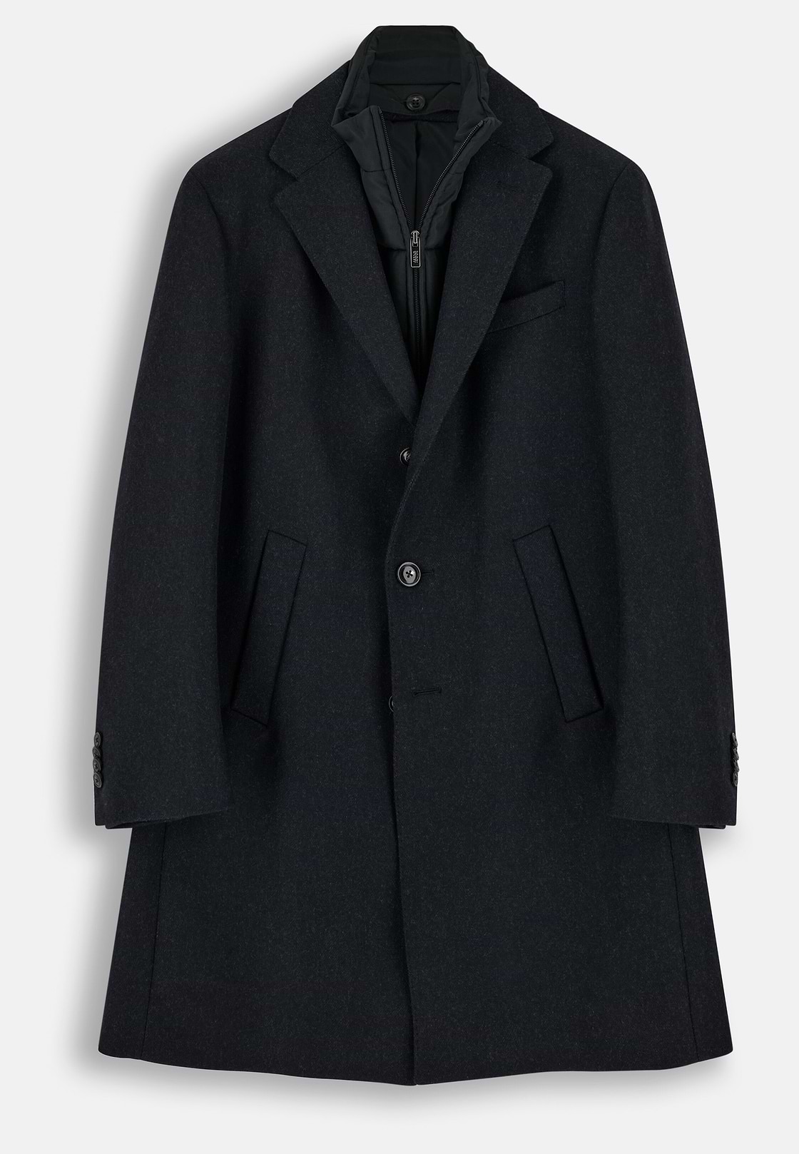 Coat in Wool with Bib, Navy blue, hi-res, 6