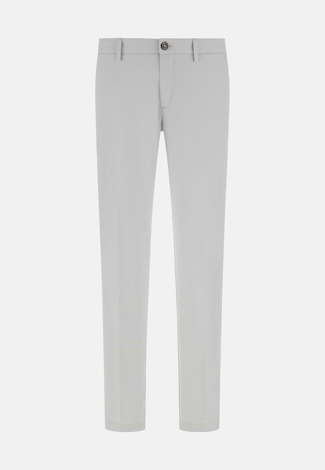 Stretch Cotton/Tencel Trousers, Ice, hi-res