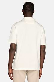 Jersey poloshirt van biologische katoenmix, White, hi-res