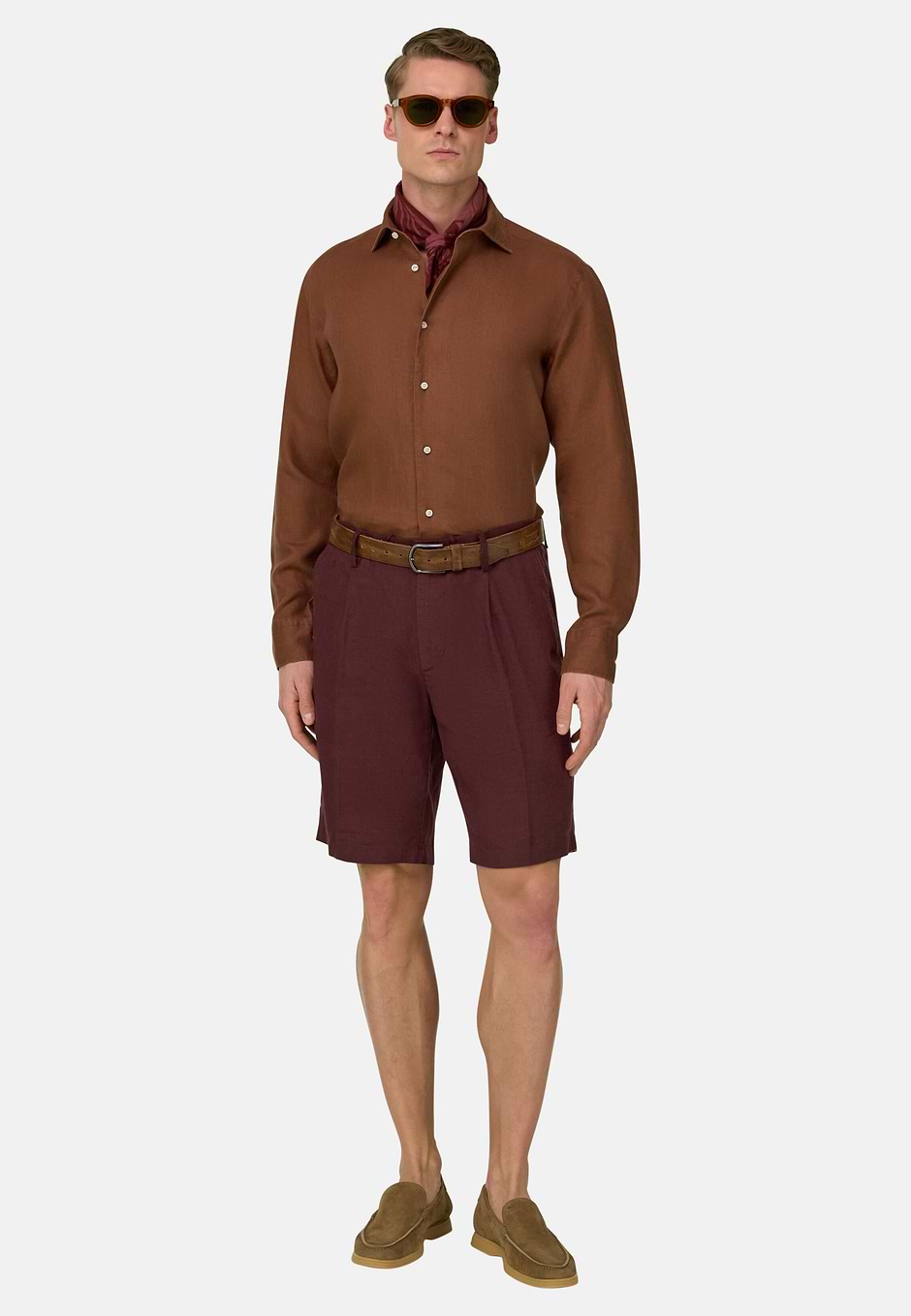 Regular Fit Linen Shirt, Red, hi-res