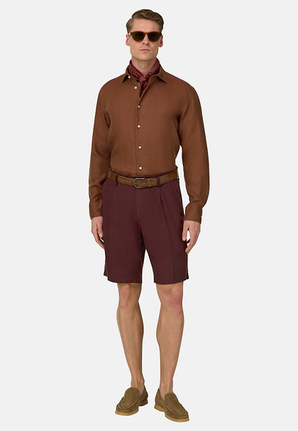 Regular Fit Linen Shirt, Red, hi-res