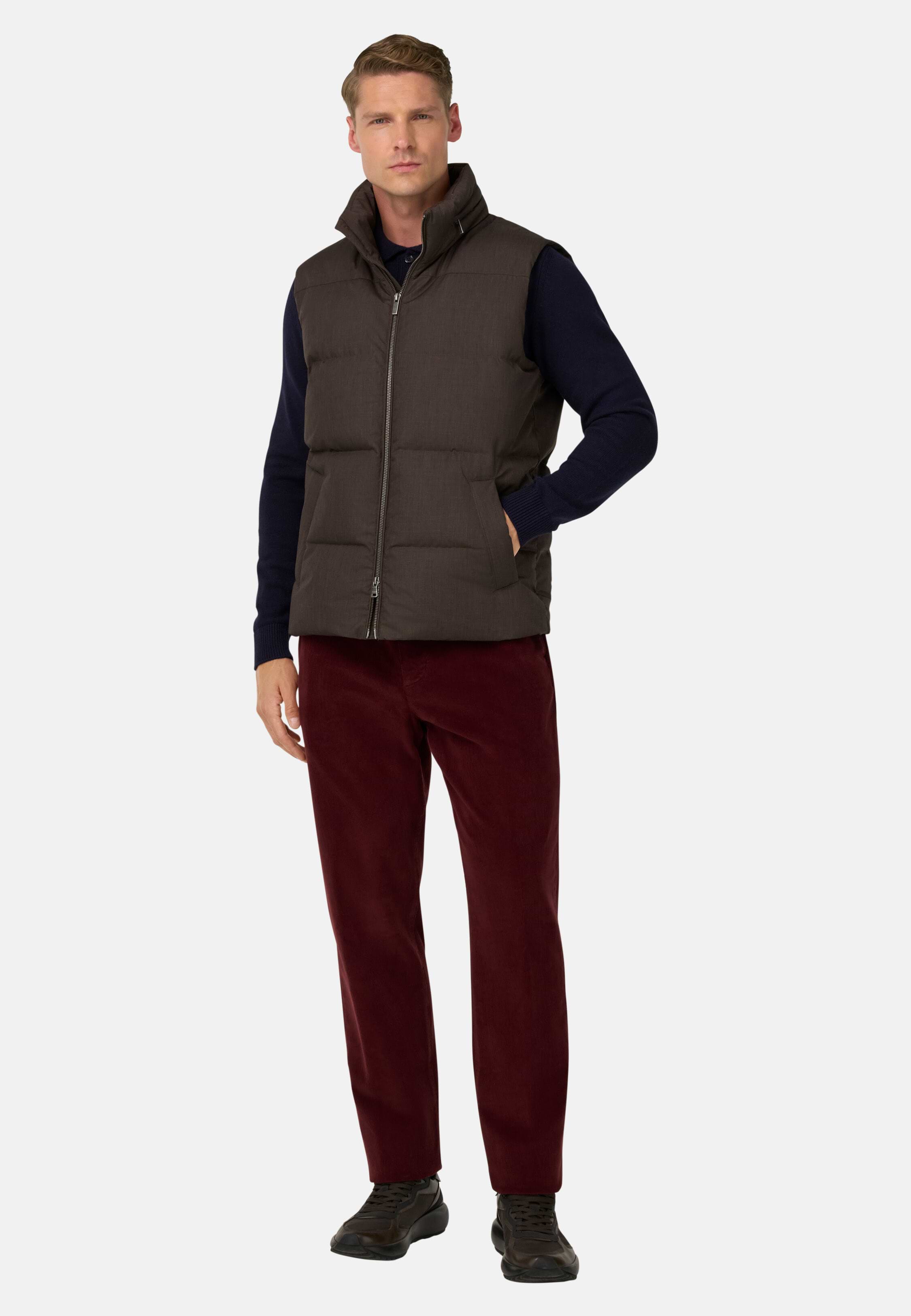 Men's Gilet In Technical Fabric With Goose Down | Boggi Milano