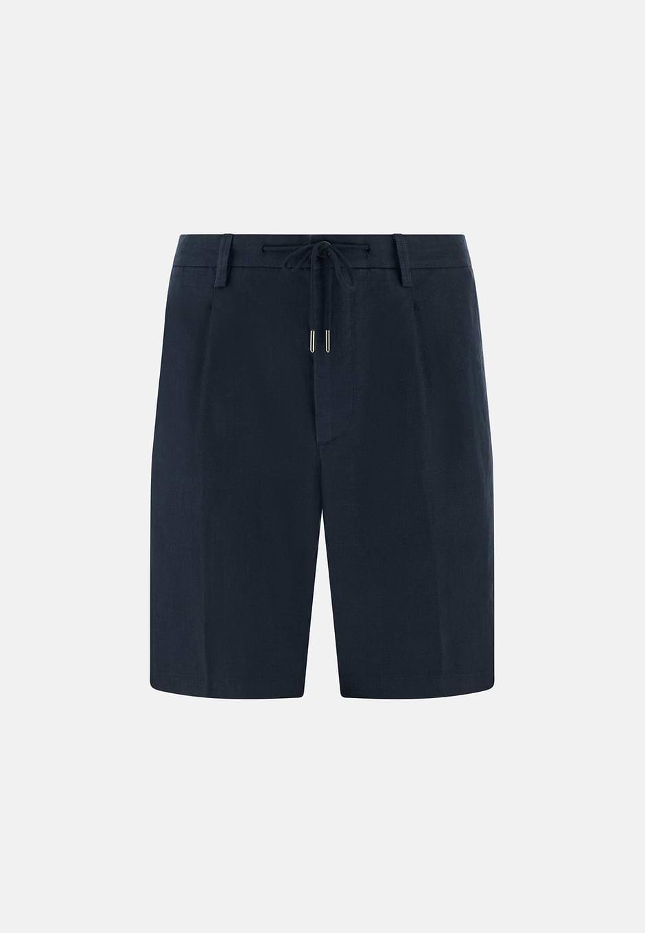 Bermudas in Linen, Navy blue, hi-res