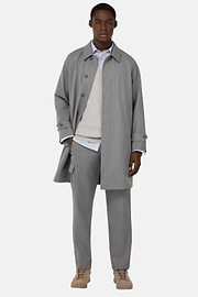 Pea Coat In Technical Wool, Grey, hi-res