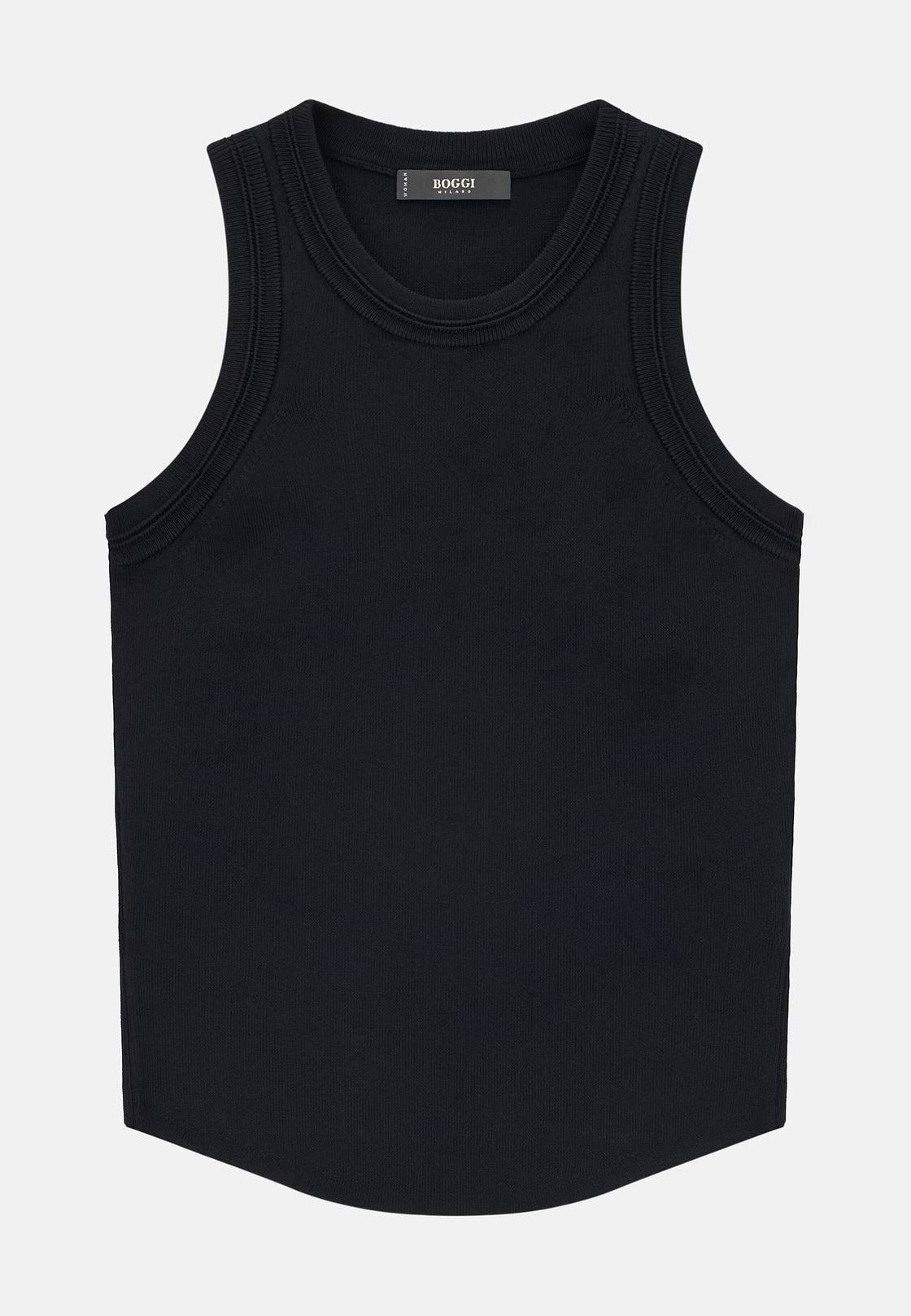 Viscose Nylon Knitted Top, Black, hi-res, 5