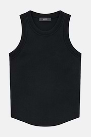 Viscose Nylon Knitted Top, Black, thumb, 5