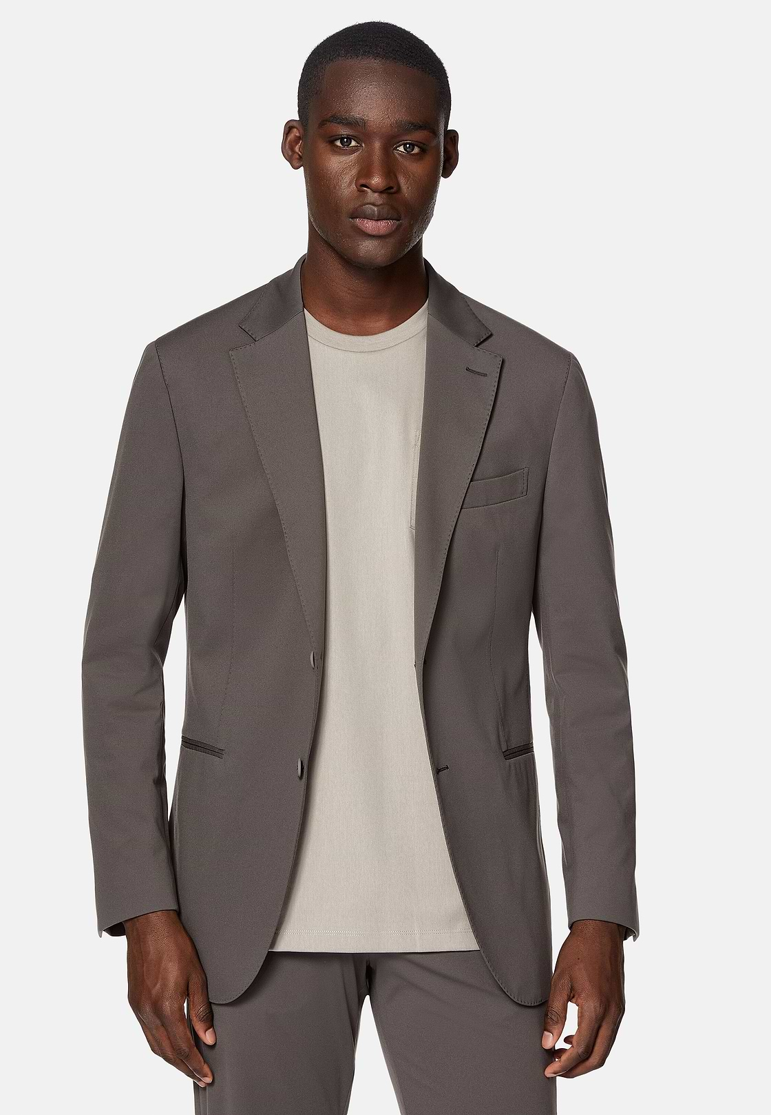 B Tech donkergrijze nylon blazer, Dark Grey, hi-res