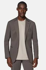 B Tech donkergrijze nylon blazer, Dark Grey, hi-res