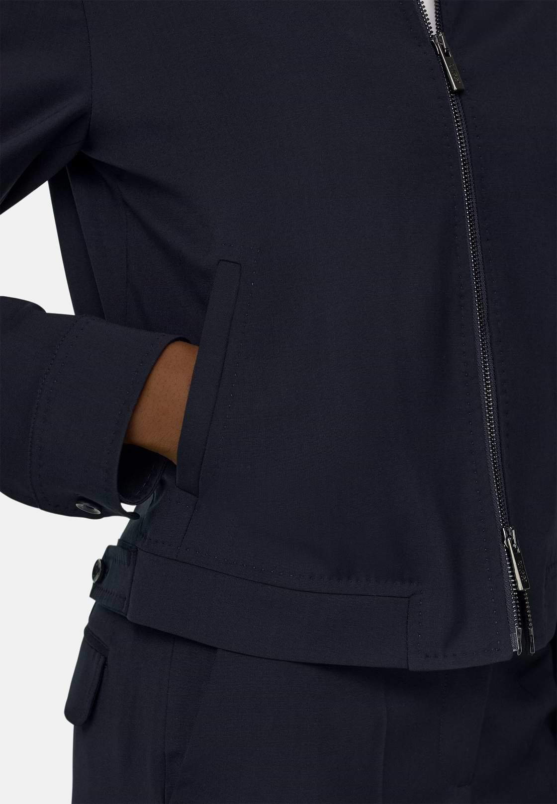 Pure Wool Shirt Jacket, Navy blue, hi-res, 4
