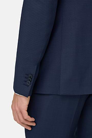 Traje con Microestampado De Lana Elástica, Azul, thumb, 4