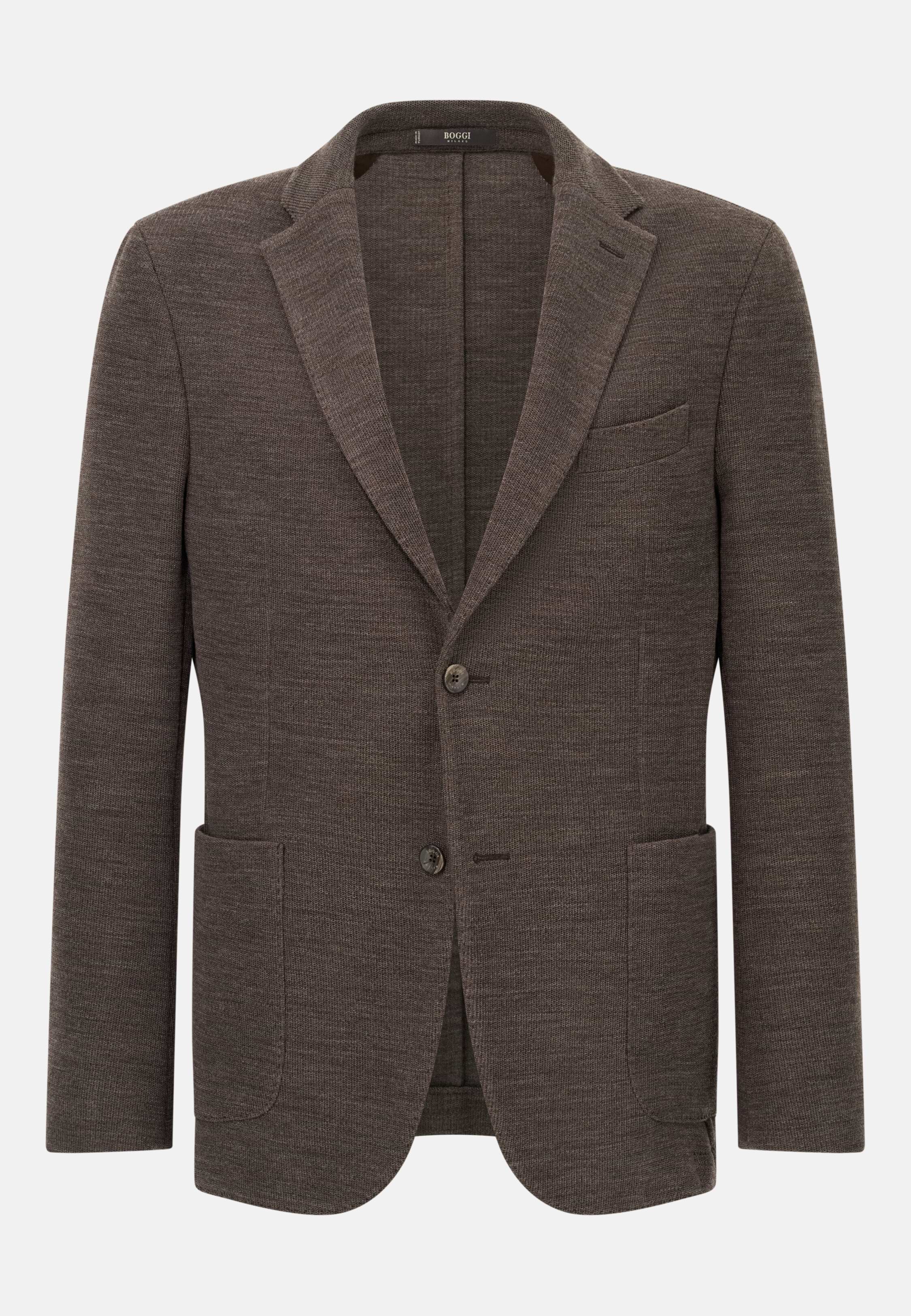 Men's B Jersey Micro Textured Jacket in Pure Wool | Boggi Milano