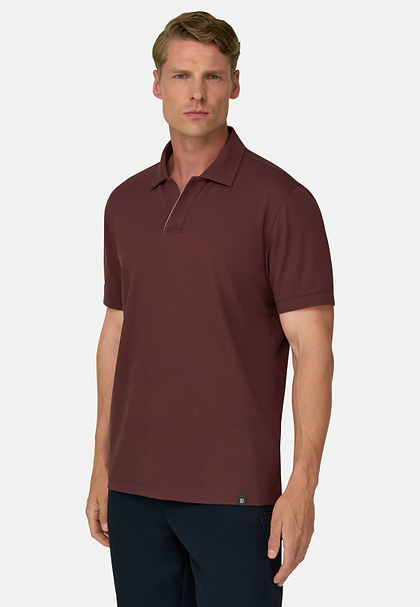 Polo aus Stretchgewebe Piqué Mischgewebe Cool Jade, Rosso, hi-res