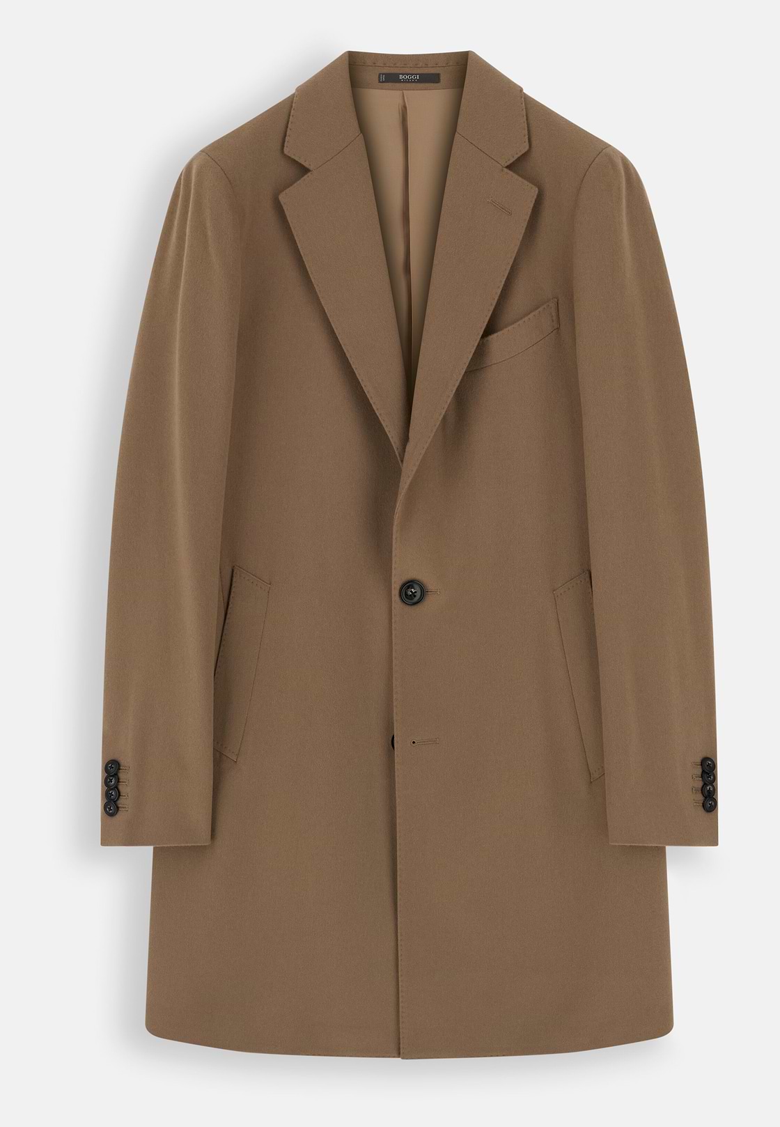 Coat in Pure Cashmere Single-Breasted, CAML, hi-res, 6