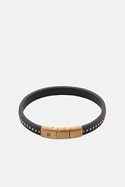 Leather Bracelet with Steel Studs, BRO, thumb, 1