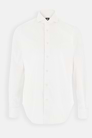 Overhemd Dobby Katoen Nylon Stretch Slim Fit, White, thumb, 7