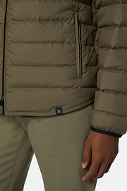 Quilted Nylon Real Down Bomber Style Sempione, Military Green, hi-res