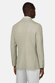 Giacca Micro Struttura In Misto Lino E Cotone B Jersey, Verde Chiaro, thumb, 3