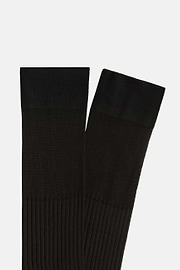 Ribbed Cotton Socks, Black, hi-res