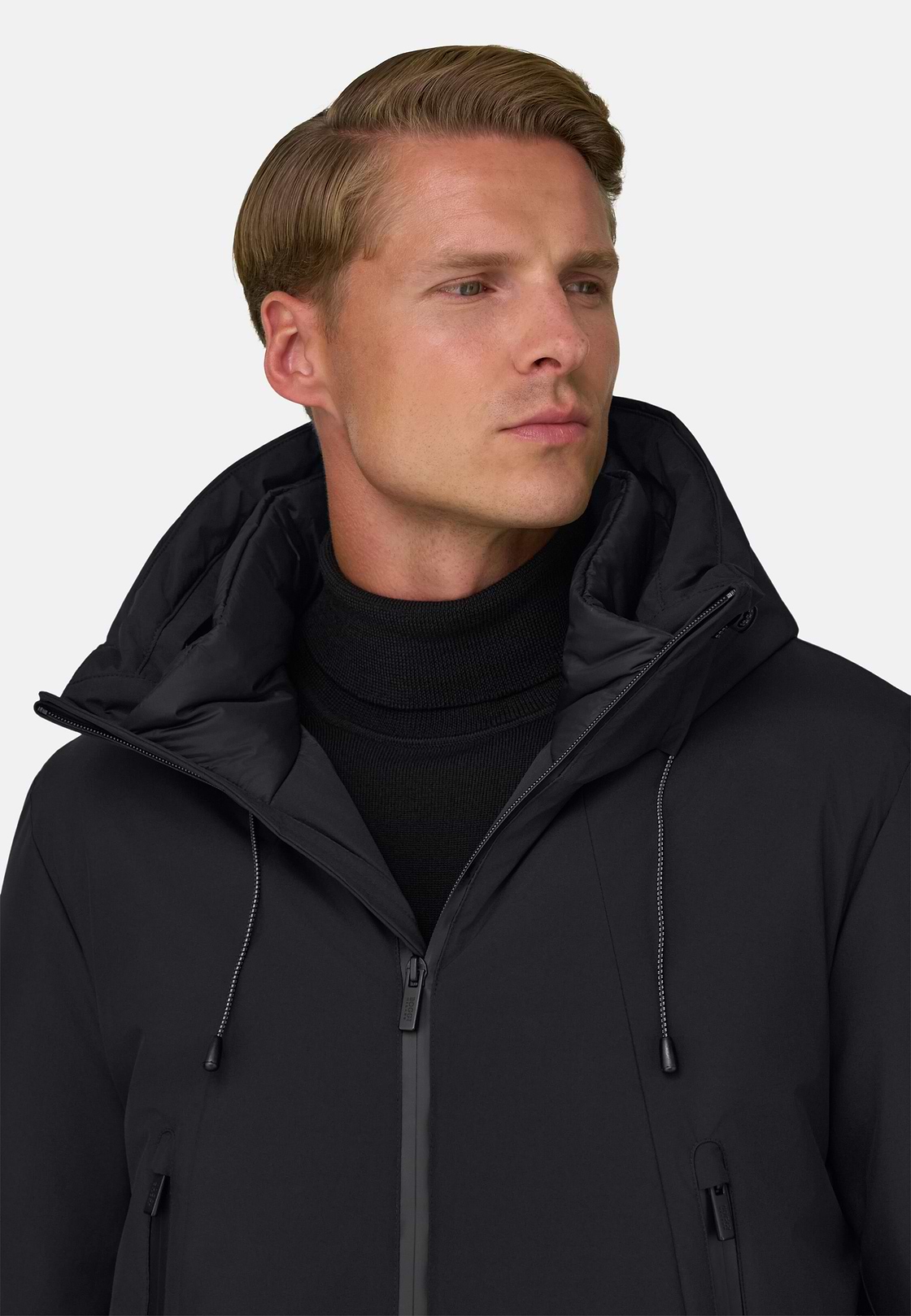 Jacket in Technical Fabric Padded, Black, hi-res, 3