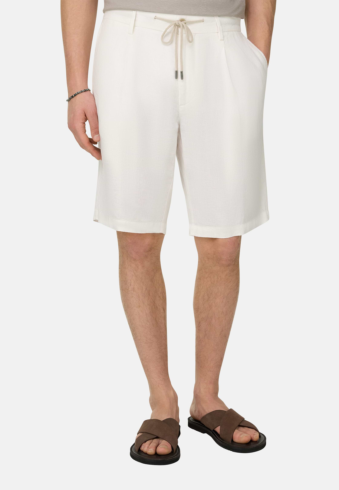 Bermudahose Aus Leinen, Weiß, hi-res, 2