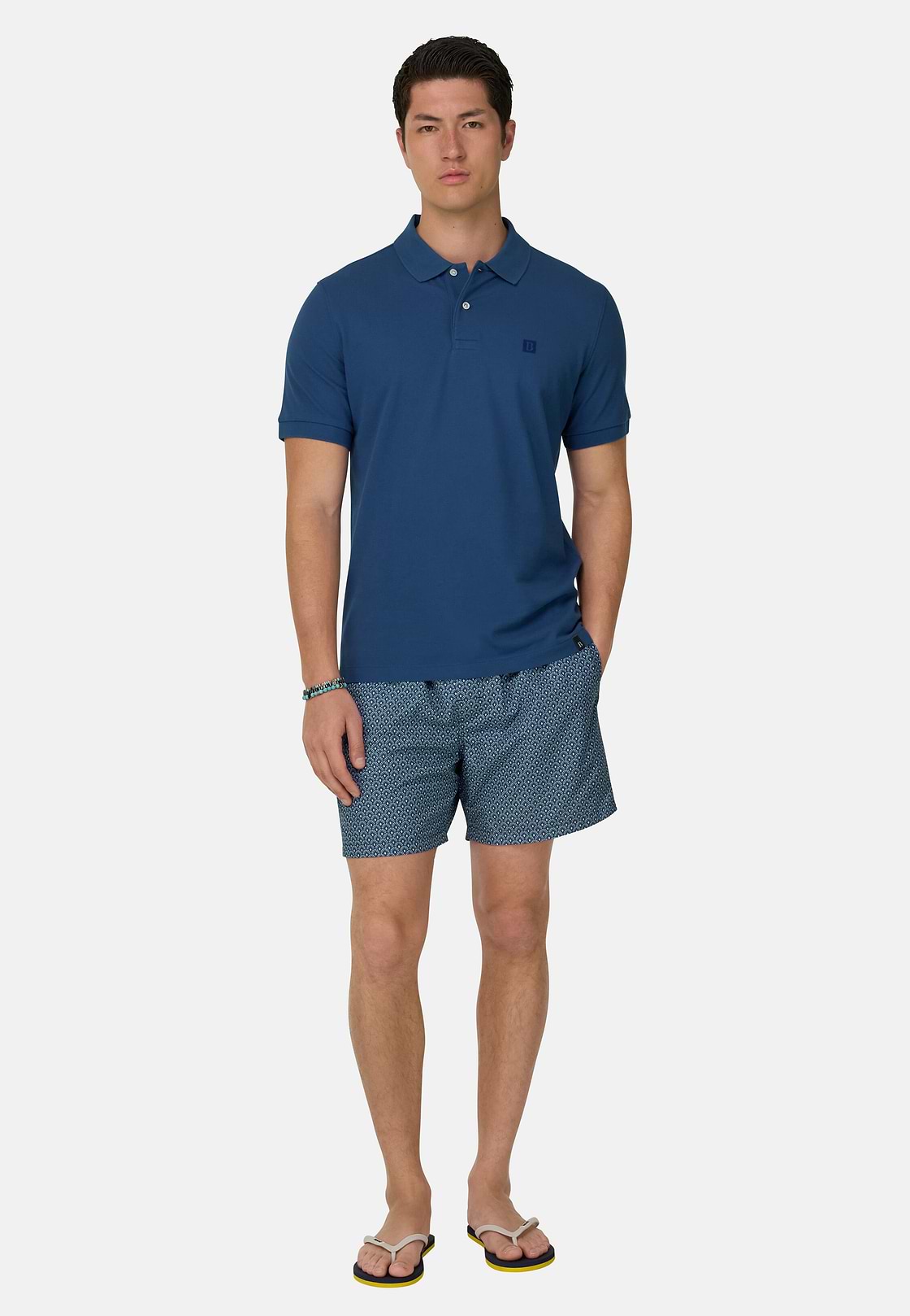 Polo En Piqué de Coton Coupe Classique, Air-bleu, hi-res, 2