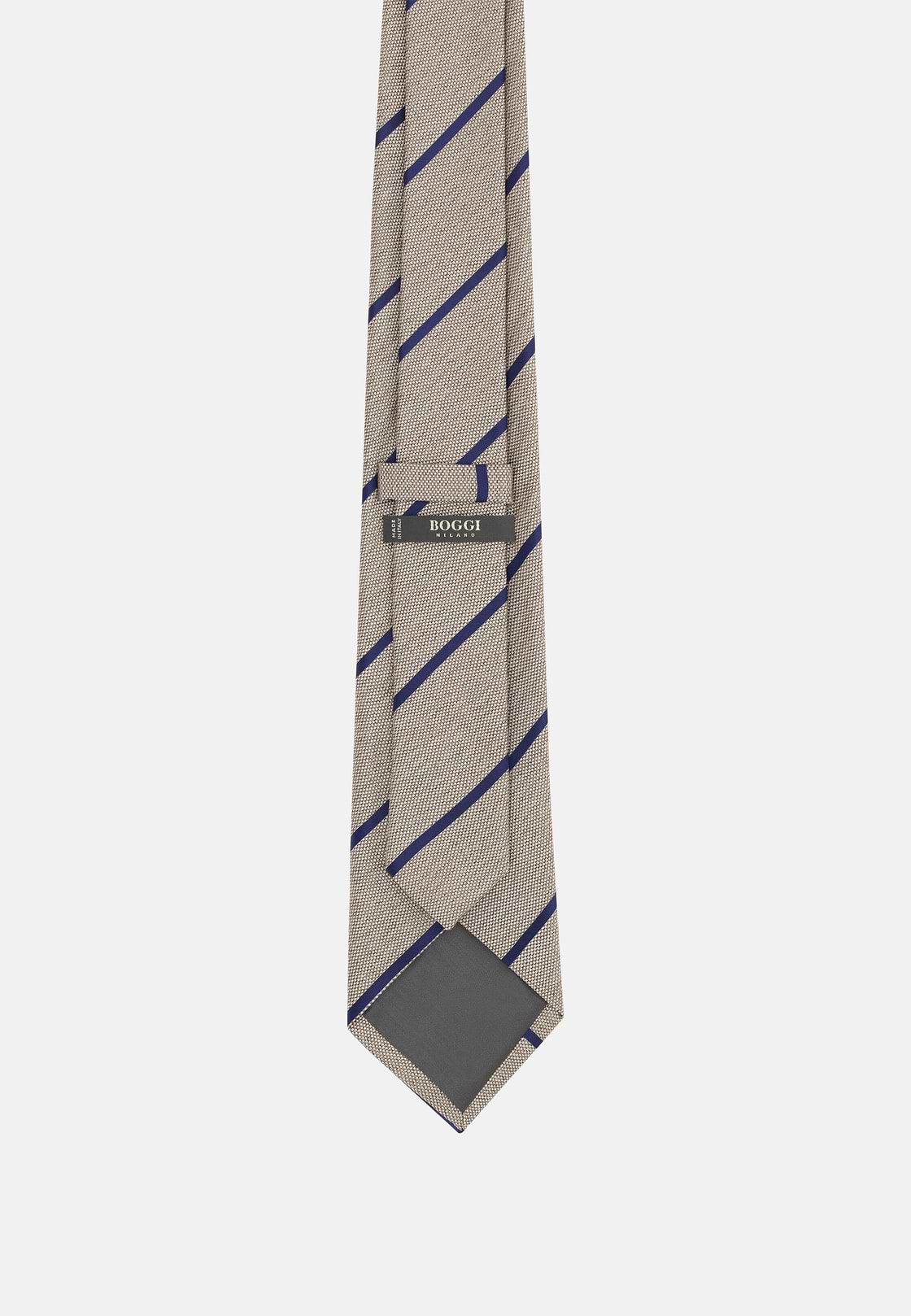 Regimental Design Silk Tie, Hazelnut, hi-res, 3