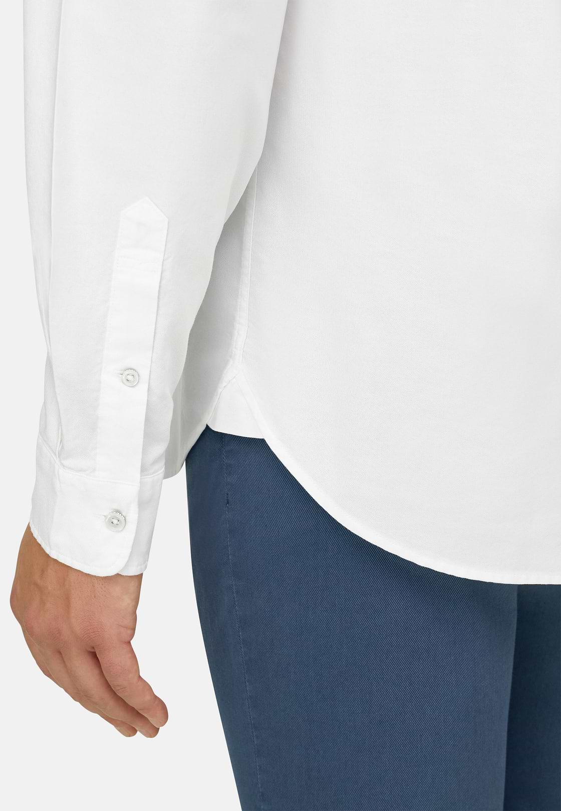 Camicia In Oxford Di Cotone Regular Fit, Bianco, hi-res, 4