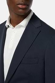 Navy Nylon Stretch B Tech Blazer, Navy blue, hi-res