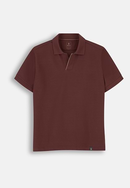 Polo aus Stretchgewebe Piqué Mischgewebe Cool Jade, Rosso, hi-res
