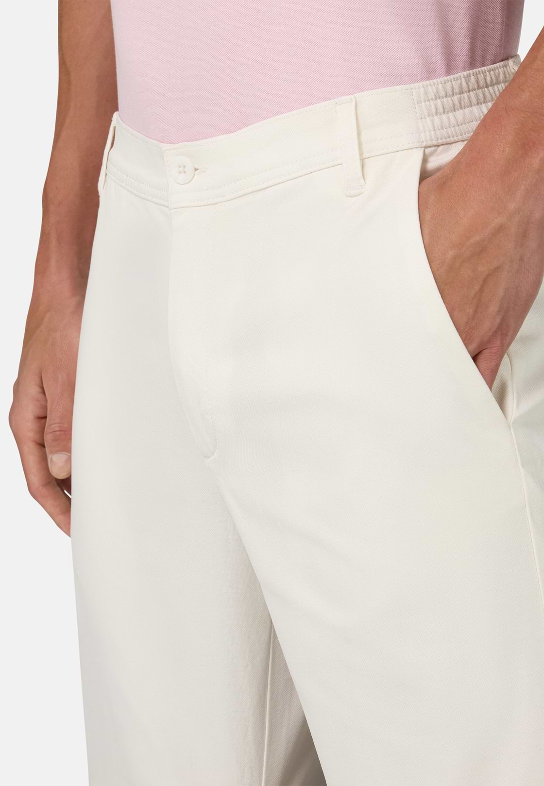 Bermuda En Coton Extensible, Blanc, hi-res