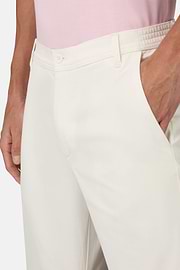 Bermuda En Coton Extensible, Blanc, hi-res