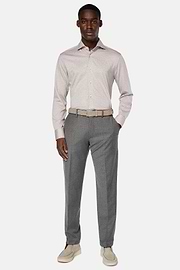 Trousers in Stretch Flannel, Grey, hi-res
