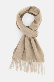 Sjaal Geometrisch Motief Gemengd Cashmere, Sand, thumb, 2