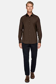 Regular Fit Wool Shirt, Brown, hi-res