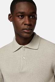 Sand Polo Neck Jumper in a Cashmere Blend, Sand, hi-res