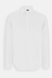 Hemd aus Pin-Point-Baumwolle Slim Fit, Weiß, thumb, 7