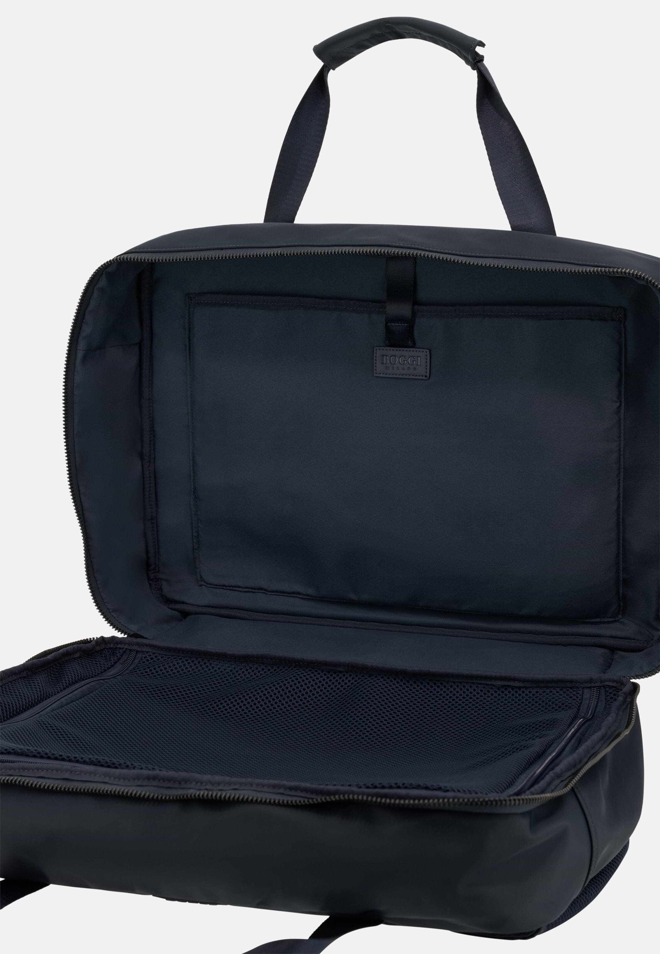 Men's 3way Overnight Bag in Technical Fabric, Navy blue | Boggi Milano