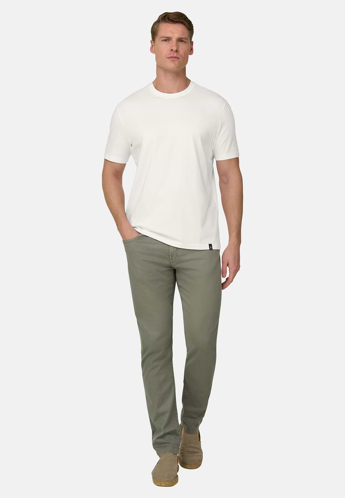 T-Shirt aus elastischer Supima-Baumwolle, Weiß, hi-res, 2