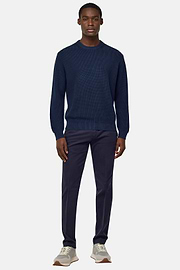 100% Organic Cotton Crew Neck Jumper, Navy blue, hi-res